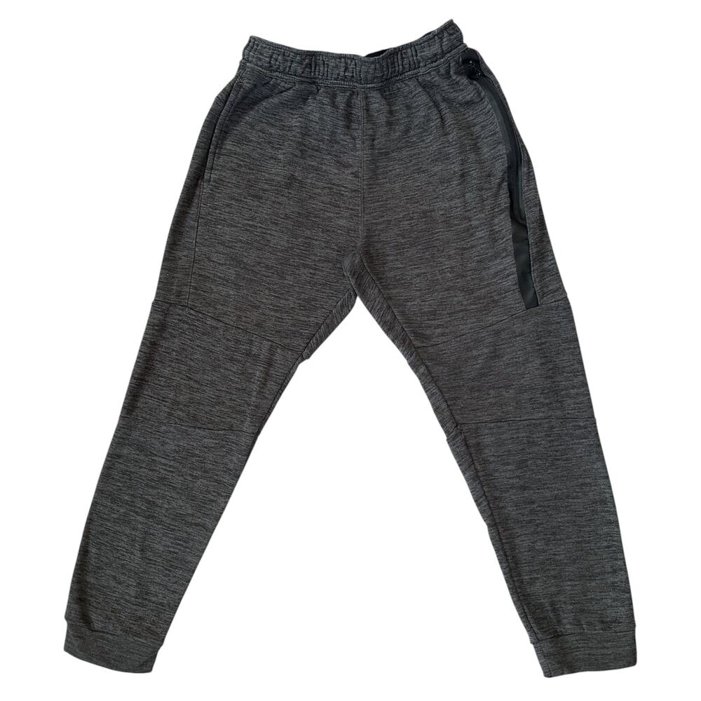Spalding Boys Jogger Pants Medium Fleece Gray Zip Pockets Sweatpants Streetwear